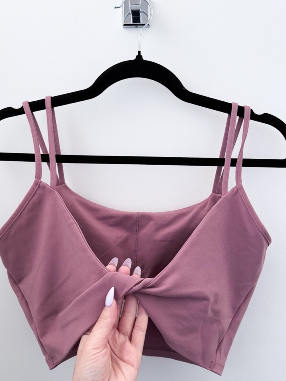 Halara Rose Pink Twist Back Crop Top Double Strap Size L - Picture 3 of 3